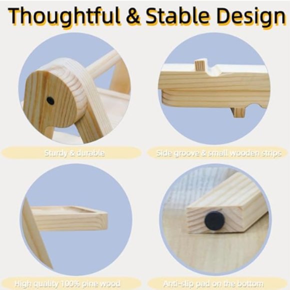 3-Tier Pine Wood Fruit & Vegetable Stand w/ Removable Serving Platters - Picture 4 of 10